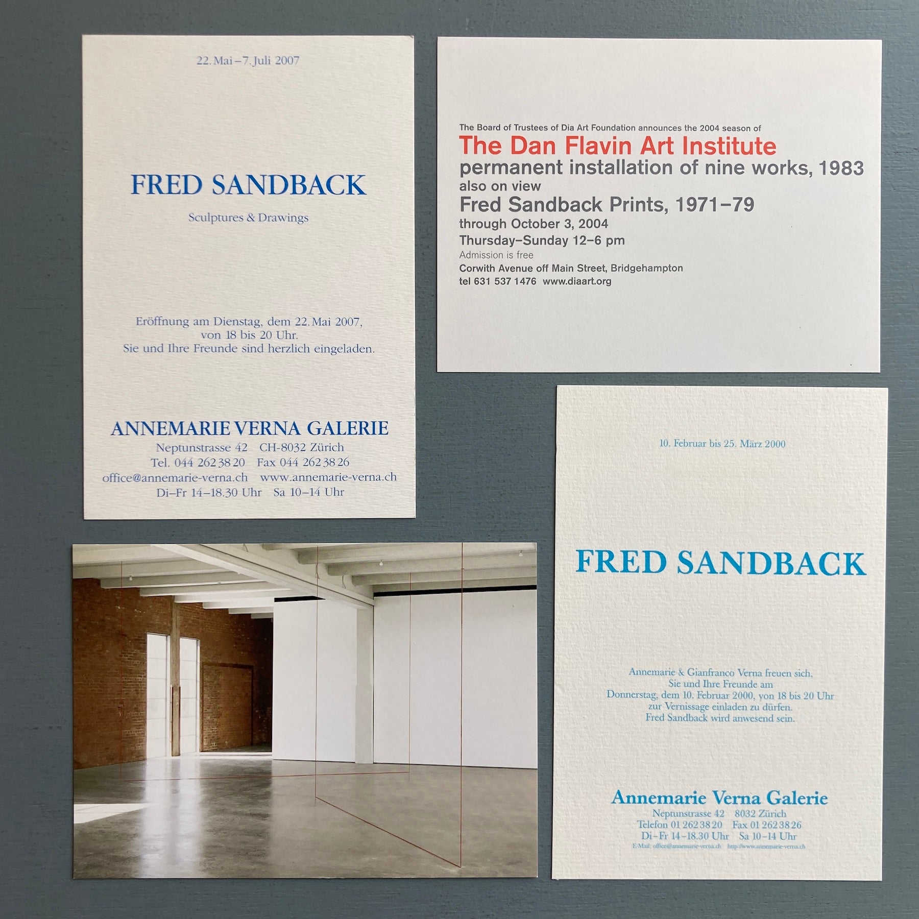 Fred Sandback - Ephemera and postcard - 2000 - Saint-Martin Bookshop