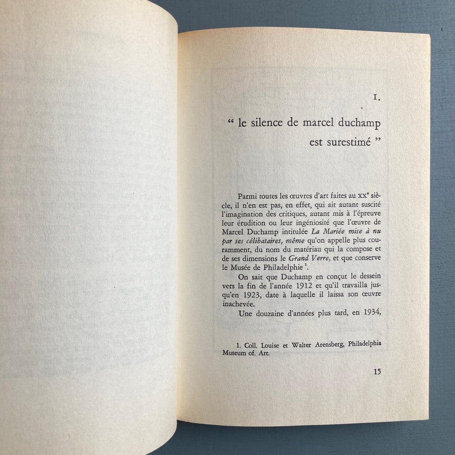 Jean Clair - Marcel Duchamp ou le grand fictif - éditions galilée 1975 
