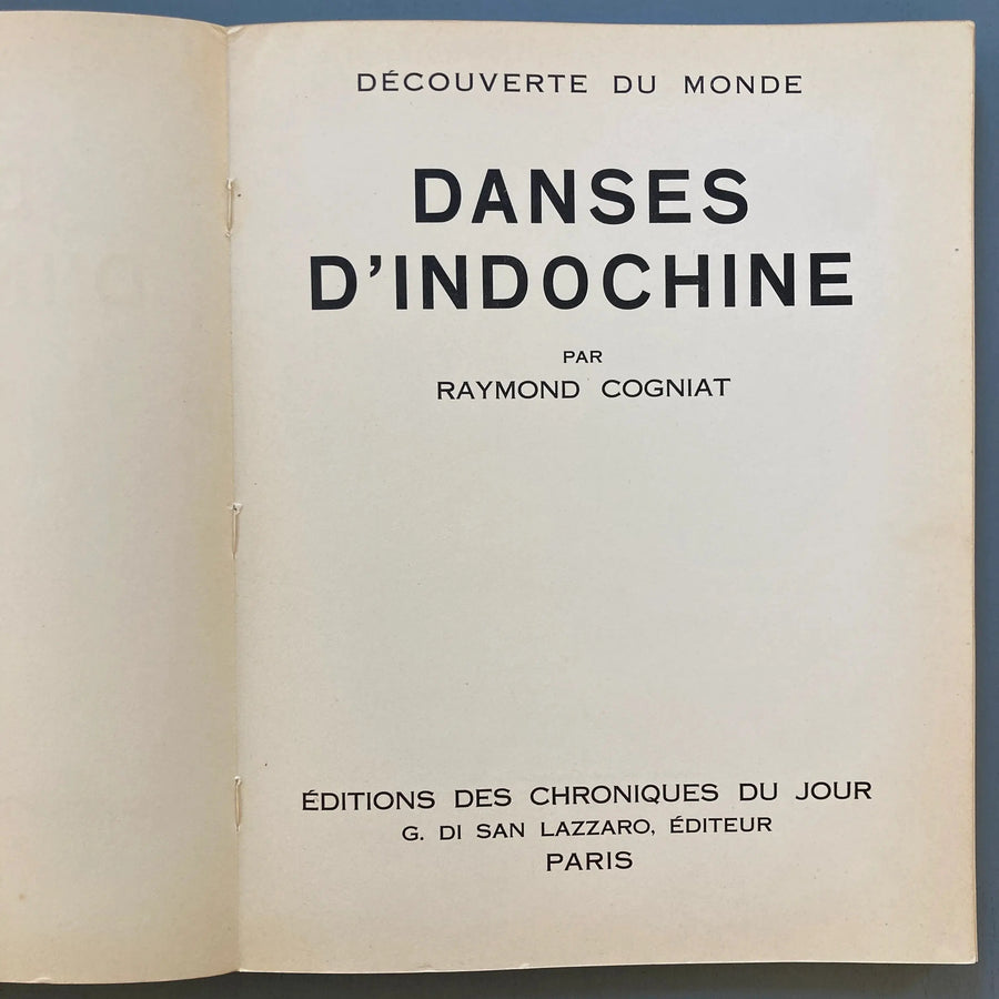 Copy of Raymond Cogniat - Danses d'Indochine - Ed. des Chroniques du Jour 1932 Saint-Martin Bookshop