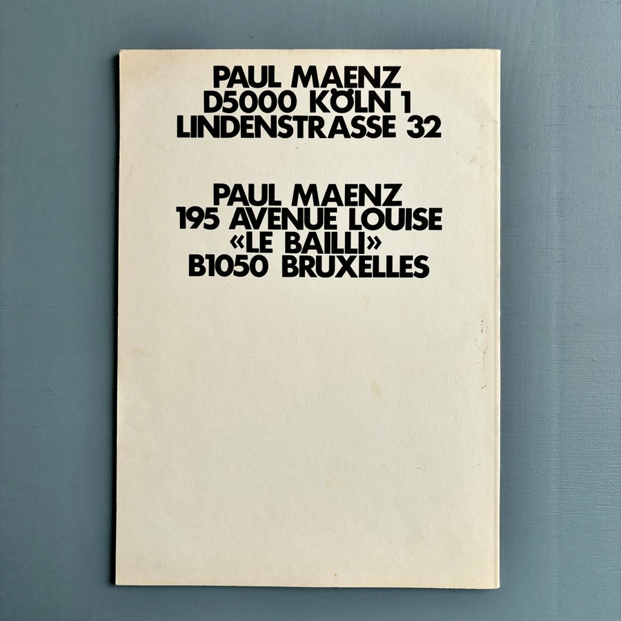 Paul Maenz : Jahresbericht 1972 - Saint-Martin Bookshop