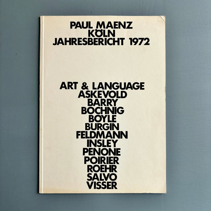 Paul Maenz : Jahresbericht 1972 - Saint-Martin Bookshop