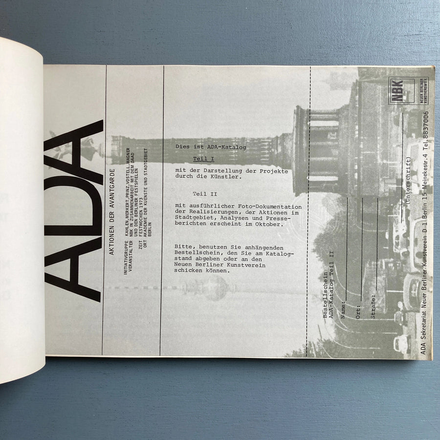 ADA-Katalog: Aktionen Der Avantgarde (Berlin 1973) - NBK 1973