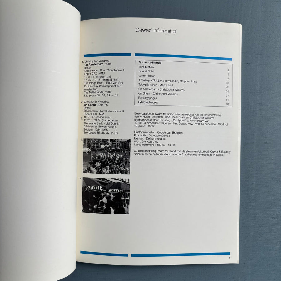 Jenny Holzer, Stephen Prina, Mark Stahl, Christopher Williams - Gewad/De Appel 1984 - Saint-Martin Bookshop