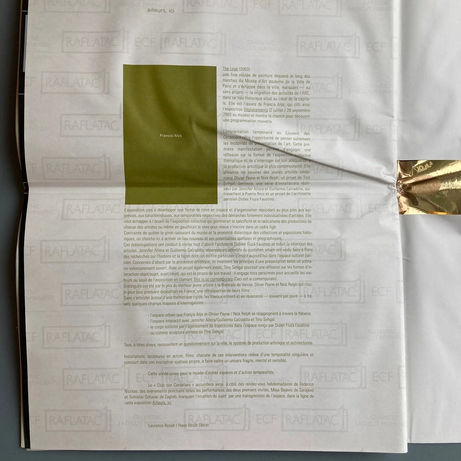 AILLEURS, ICI - Didier Faustino, Jennifer Allora & Guillermo Calzadilla, Oliver Payne & Nick Relph, Tino Sehgal, Francis Alÿs - ARC 2004 - Saint-Martin Bookshop