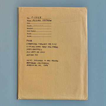 Allan Kaprow - Pose - Multiples Inc. 1970 - Saint-Martin Bookshop