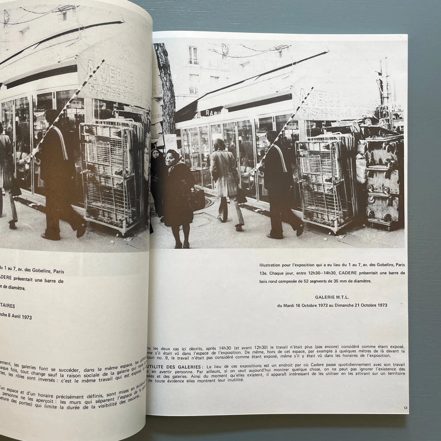 Andre Cadere - Histoire d'un Travail - Herbert-Gewad 1982 Saint-Martin Bookshop