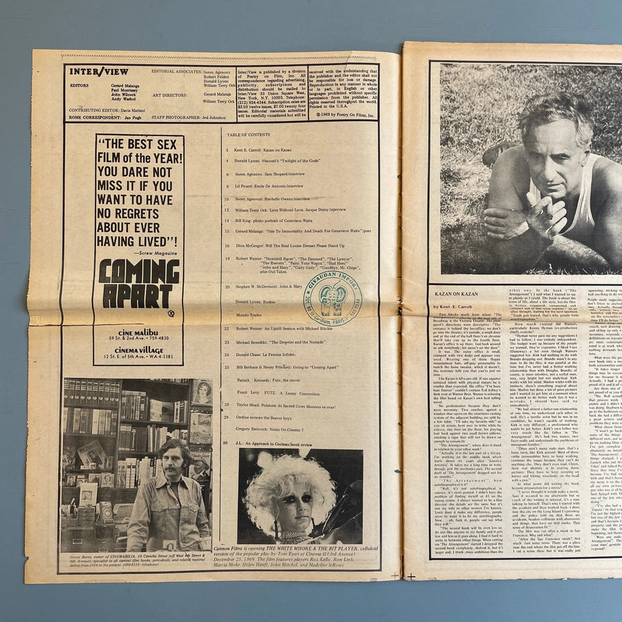 Andy Warhol - Interview Magazine Vol1 No3 - Poetry on Films, Inc 1969 - Saint-Martin Bookshop