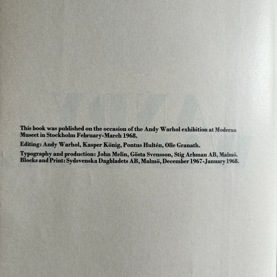 Andy Warhol - Exhibition catalogue (first edition) - Moderna Museet 1968 - Saint-Martin Bookshop