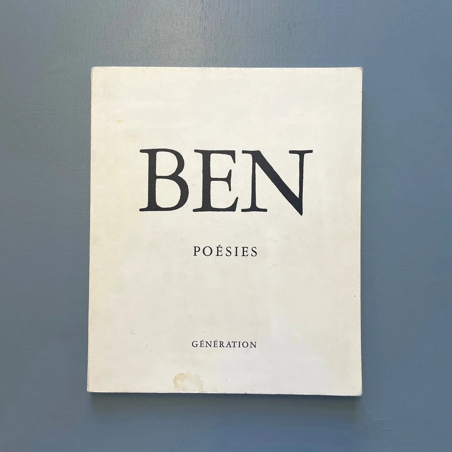 Ben - Poésies - Génération 1973