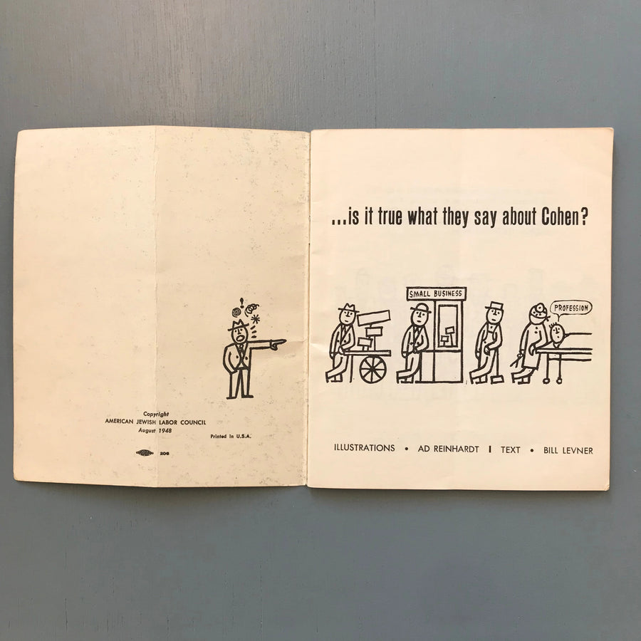 Bill Levner and Ad Reinhardt - ...is it true what they say about Cohen ? - American Jewish Labor Council 1948 Saint-Martin Bookshop