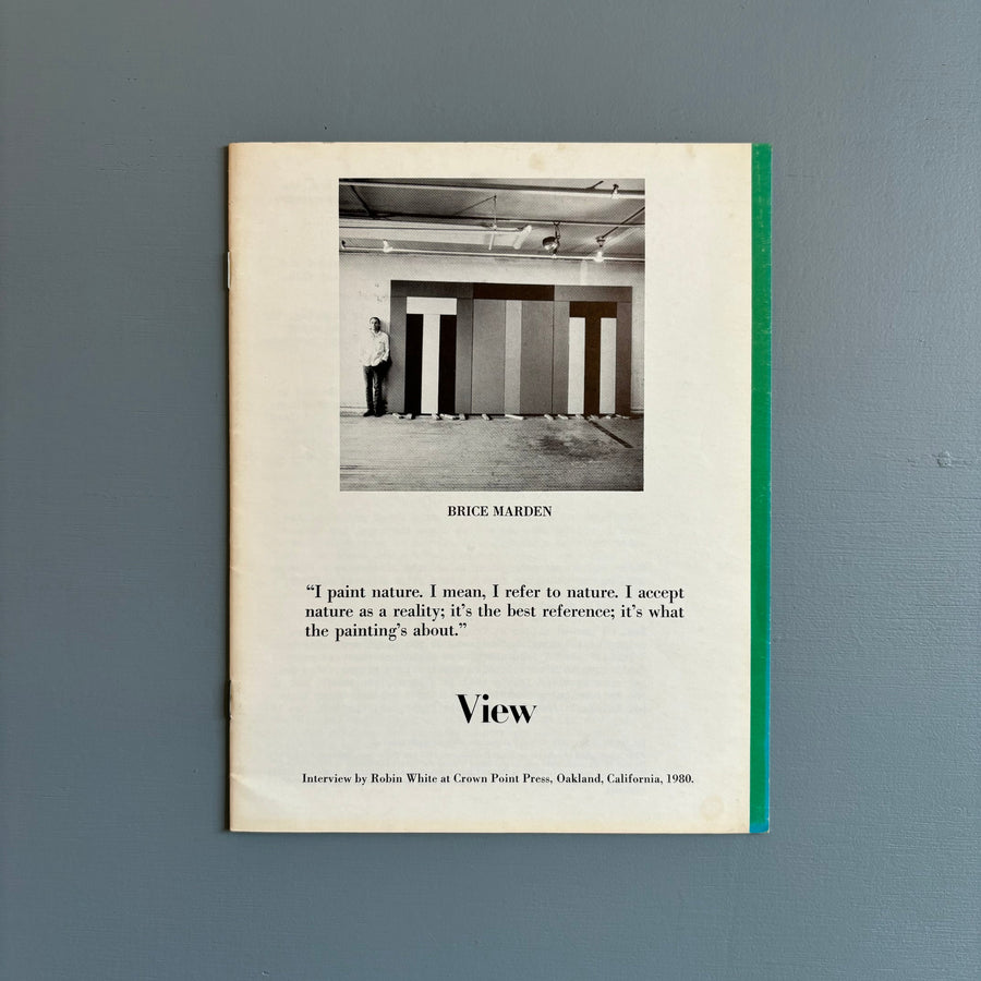 Brice Marden - View Vol. III No. 2 June 1980 - Saint-Martin Bookshop