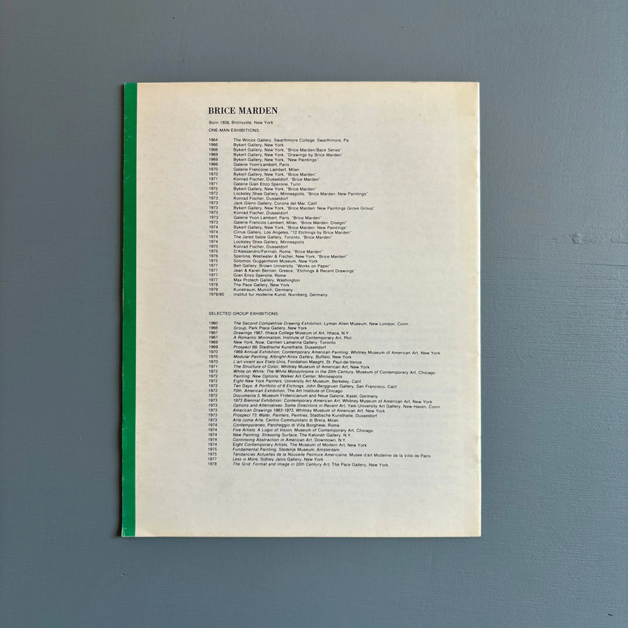 Brice Marden - View Vol. III No. 2 June 1980 - Saint-Martin Bookshop