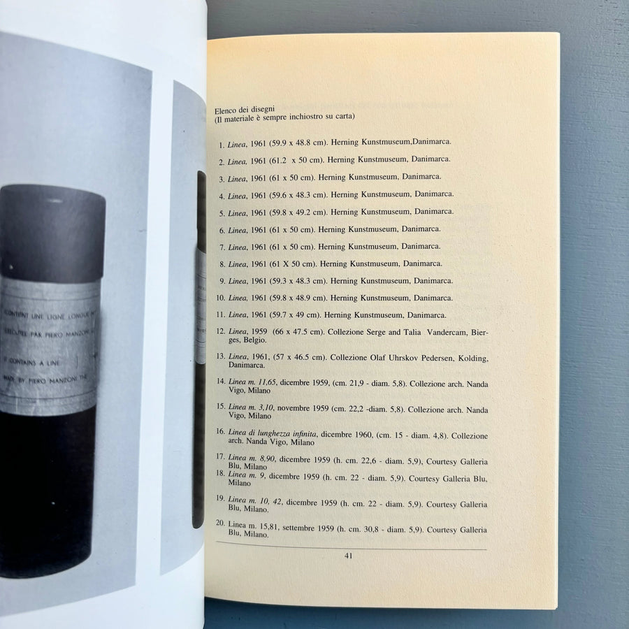 Piero Manzoni - Linee - Danilo Montanari 1995 - Saint-Martin Bookshop