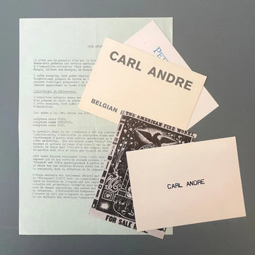 Carl Andre ephemera's - Belgium 80's - Saint-Martin Bookshop