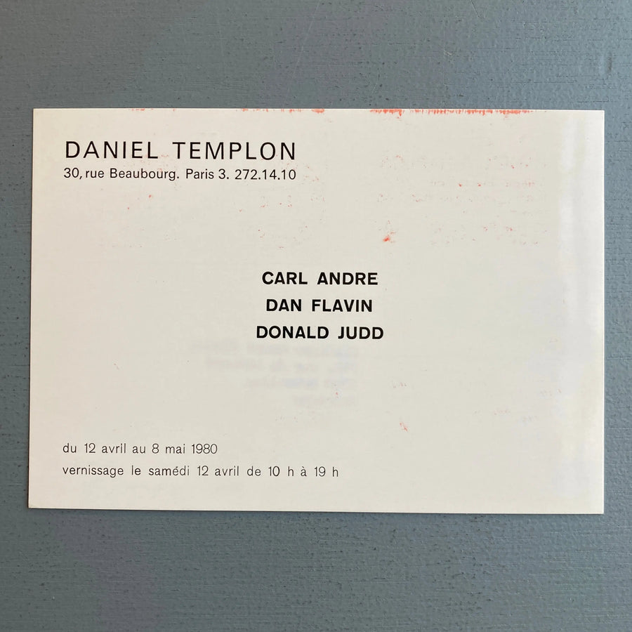 Carl Andre, Dan Flavin, Donald Judd... ephemera's - Mamco 1995 & Templon 1980 - Saint-Martin Bookshop