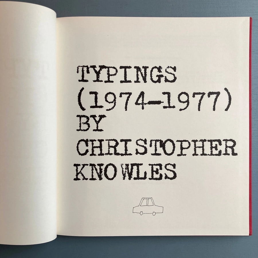 Christopher Knowles - Typings (1974-1977) hardcover - Vehicle Editions 1979 - Saint-Martin Bookshop