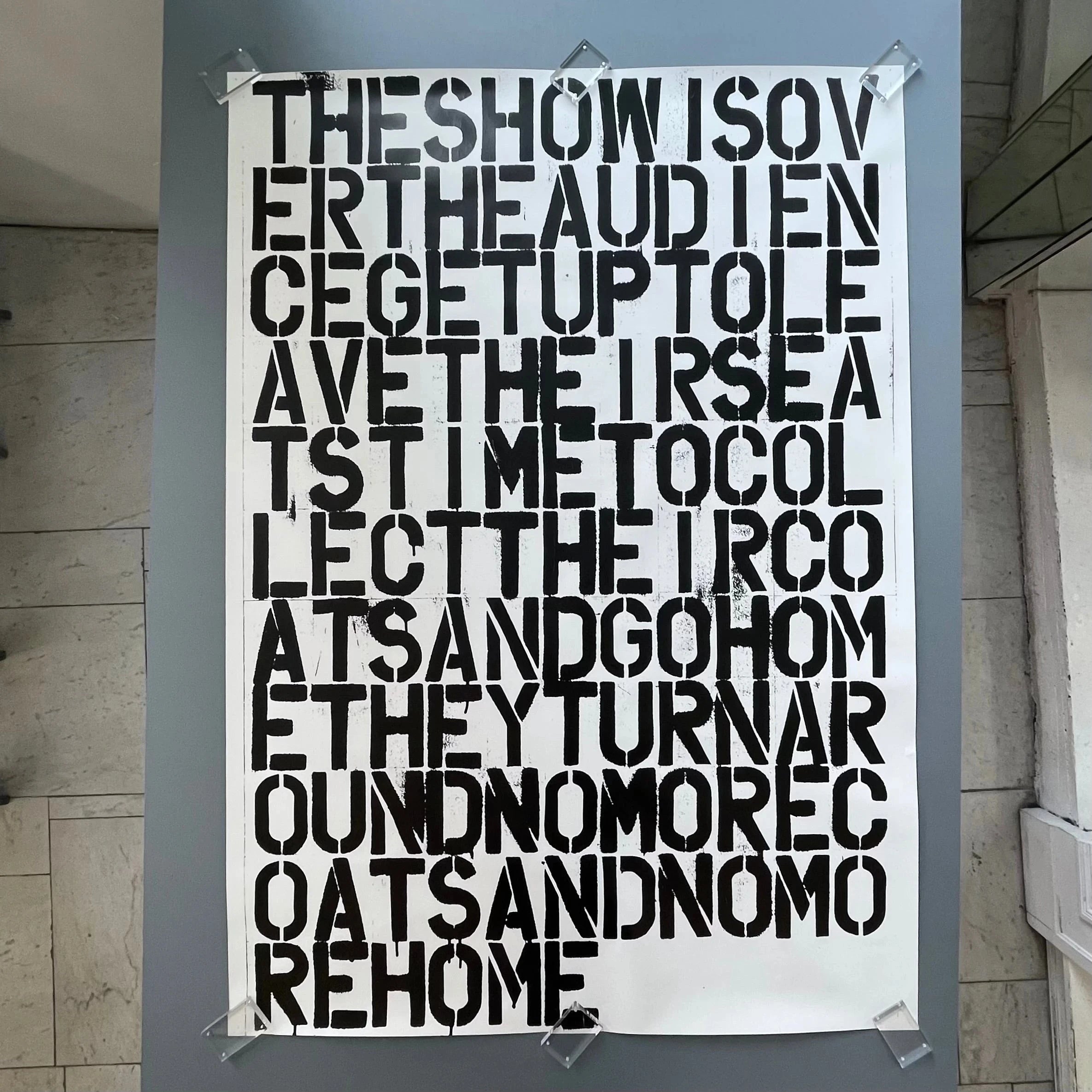 T*o様 Christopher Wool&Felix Gonzalez-Tor Christopher Wool & Félix González-Torres poster - The show is over