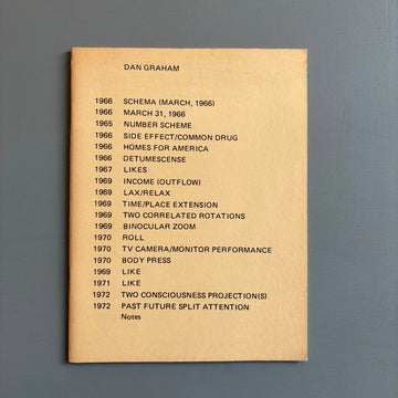 Dan Graham - aka 1966 Schema (March 1966) - Dan Graham/Lisson/Koenig 1972 - Saint-Martin Bookshop