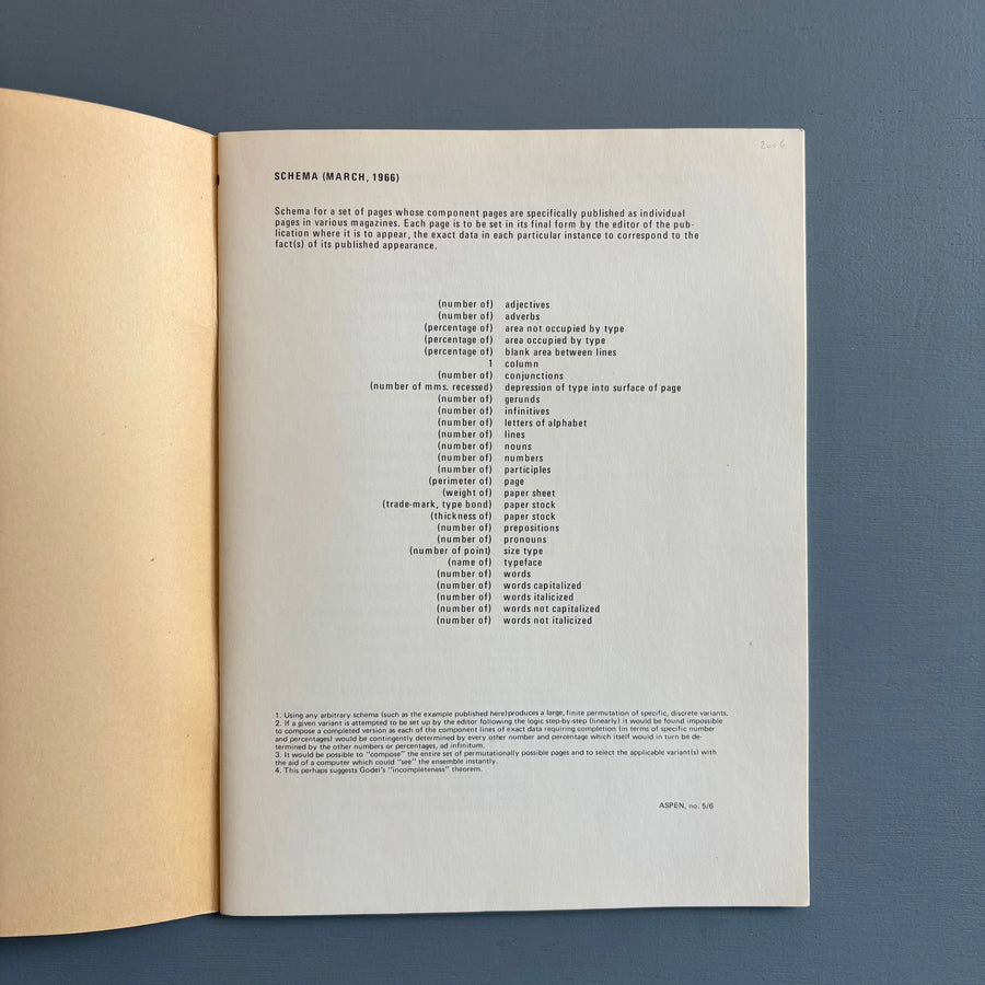 Dan Graham - aka 1966 Schema (March 1966) - Dan Graham/Lisson/Koenig 1972 - Saint-Martin Bookshop