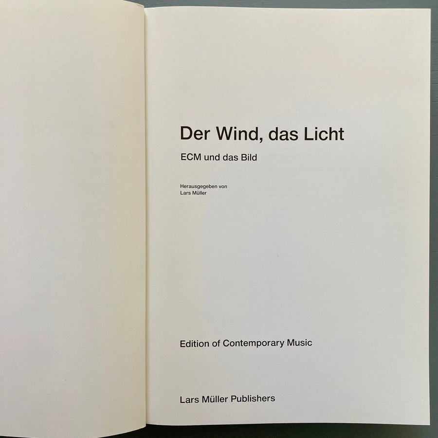 Der Wind , das Licht - ECM und dans Bild - Lars Müller 2009 Saint-Martin Bookshop