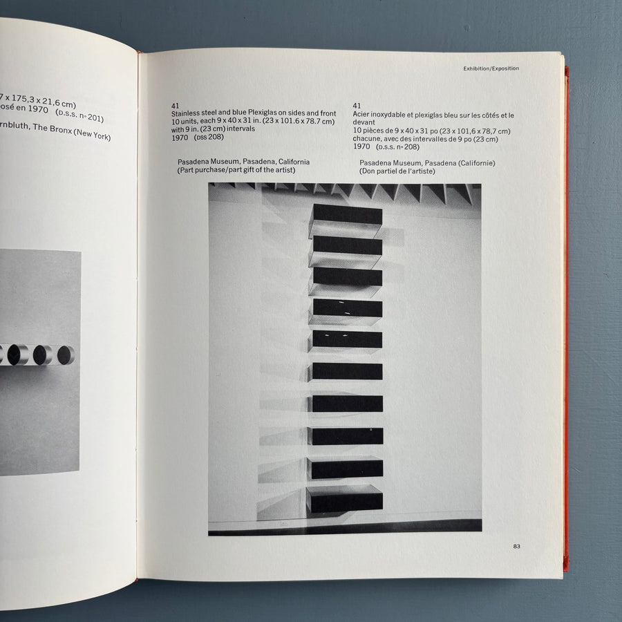 Donald Judd - Catalogue Raisonné of Paintings, Objects, and Wood-Blocks 1960 - 1974 - The National Gallery of Canada 1975 - Saint-Martin Bookshop
