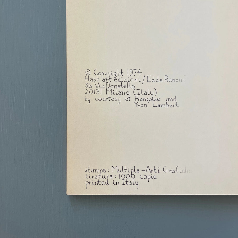 Edda Renouf - Lines - Flash Art Edizioni 1974