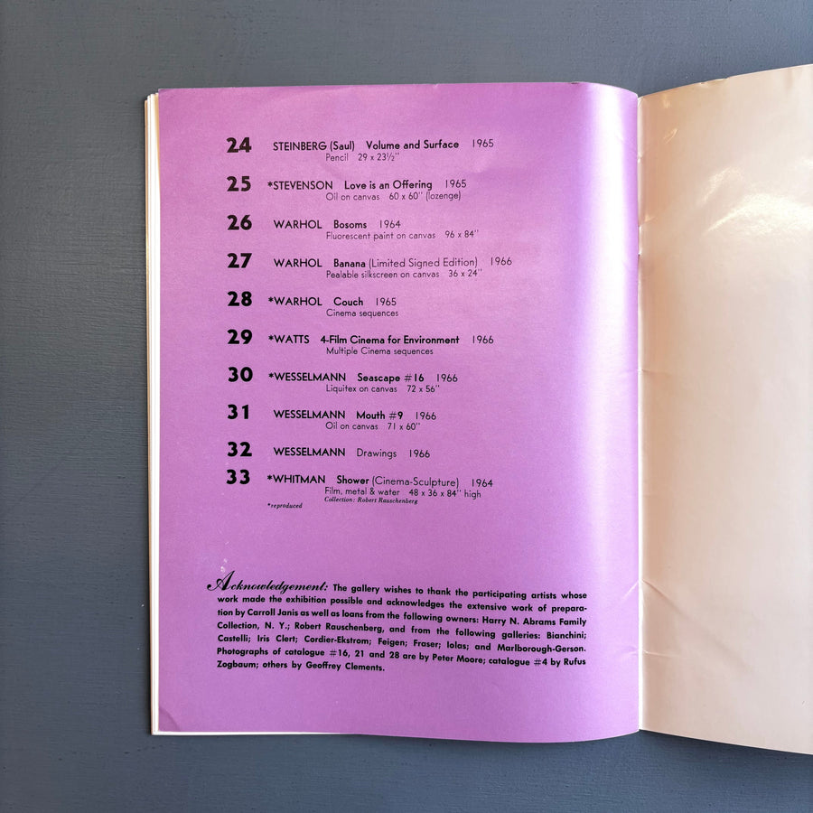 Erotic Art 1966 - Sidney Janis Gallery 1966