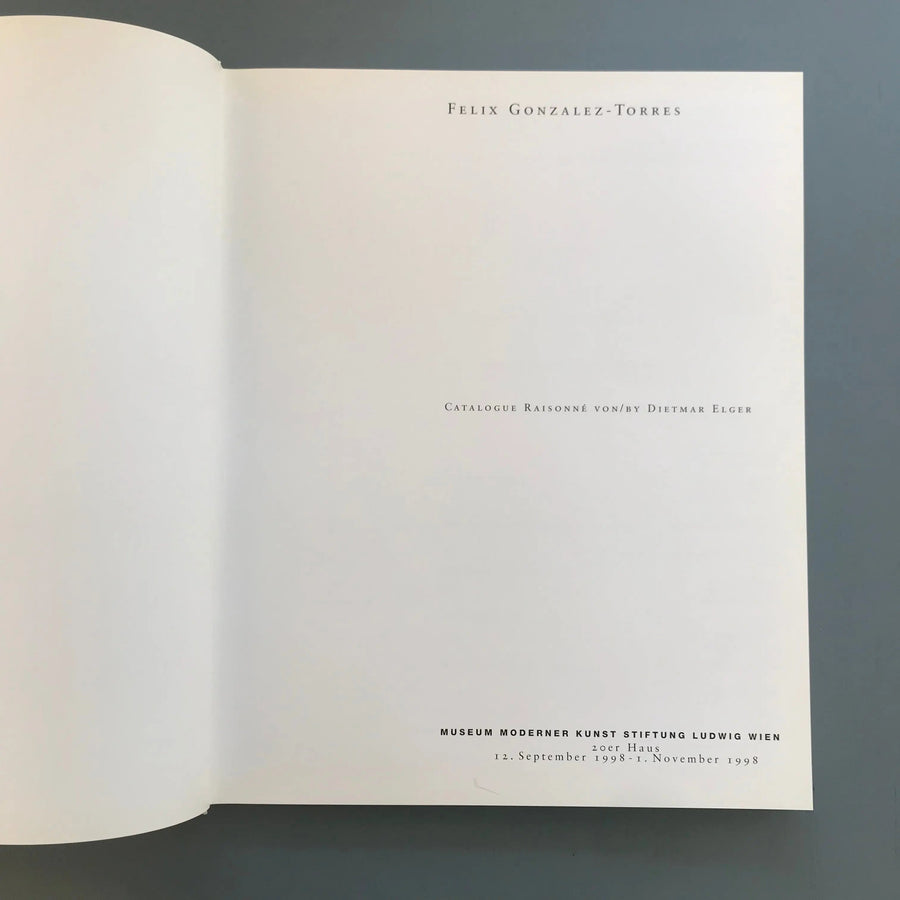 Felix Gonzalez-Torres - Catalogue raisonné - Hatje Cantz 1997 Saint-Martin Bookshop