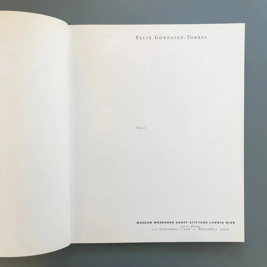 Felix Gonzalez-Torres - Catalogue raisonné - Hatje Cantz 1997 - Saint-Martin Bookshop