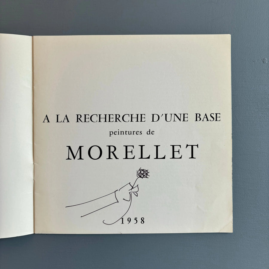 François Morellet (signed) - A la recherche d'une base. Peintures de Morellet  - Molnar 1958 - Saint-Martin Bookshop