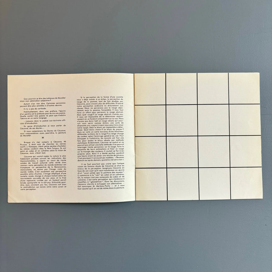 François Morellet (signed) - A la recherche d'une base. Peintures de Morellet  - Molnar 1958 - Saint-Martin Bookshop