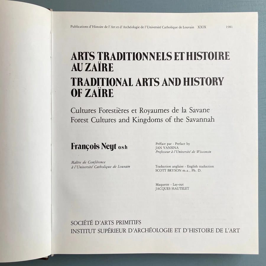 François Neyt - Arts traditionnels et histoire au Zaïre - Société d'arts primitifs 1981 - Saint-Martin Bookshop