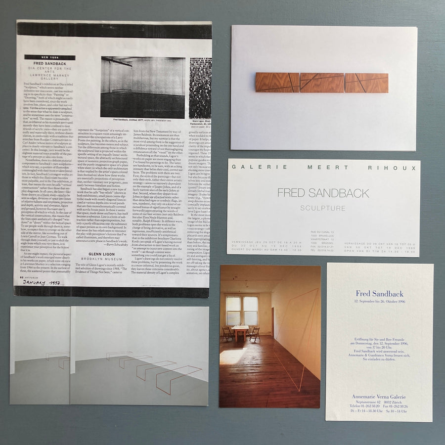 Fred Sandback - Ephemera, postcard and article - 1990's - Saint-Martin Bookshop