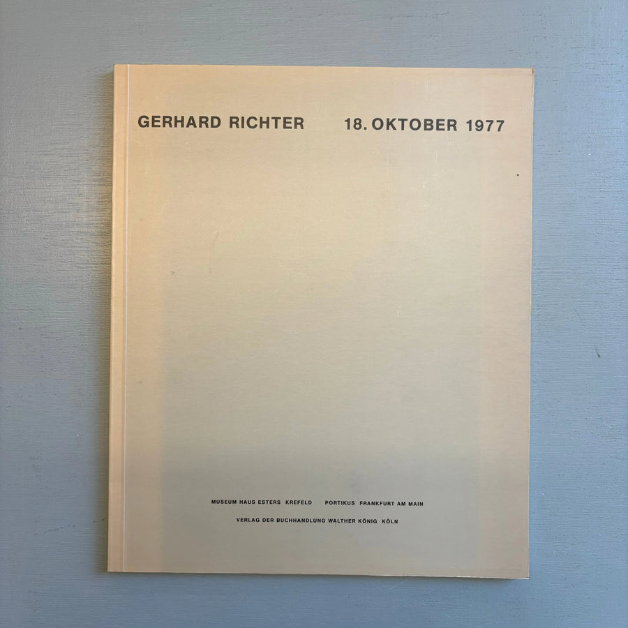 Gerhard Richter - 18. Oktober 1977 - König 1989 - Saint-Martin Bookshop