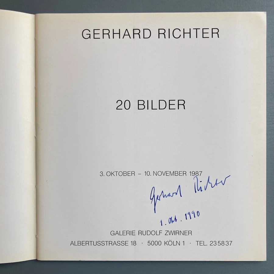 Gerhard Richter (signed) - 20 Bilder - Galerie Rudolf Zwirner 1987 - Saint-Martin Bookshop