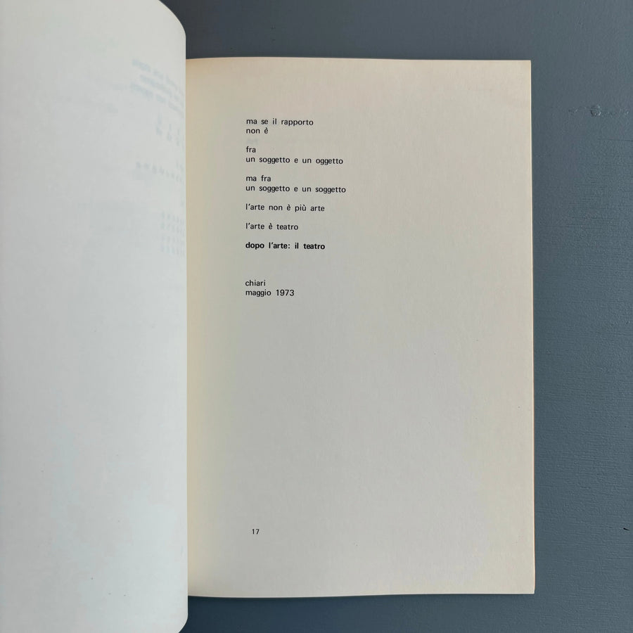 Giuseppe Chiari - Arte - Edizioni Toselli Milano 1974 - Saint-Martin Bookshop