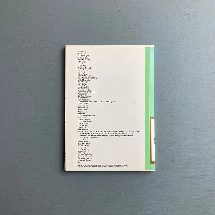 Hans Ulrich Obrist & Barbara Vanderlinden - Laboratorium - Program Book 1999 - Saint-Martin Bookshop