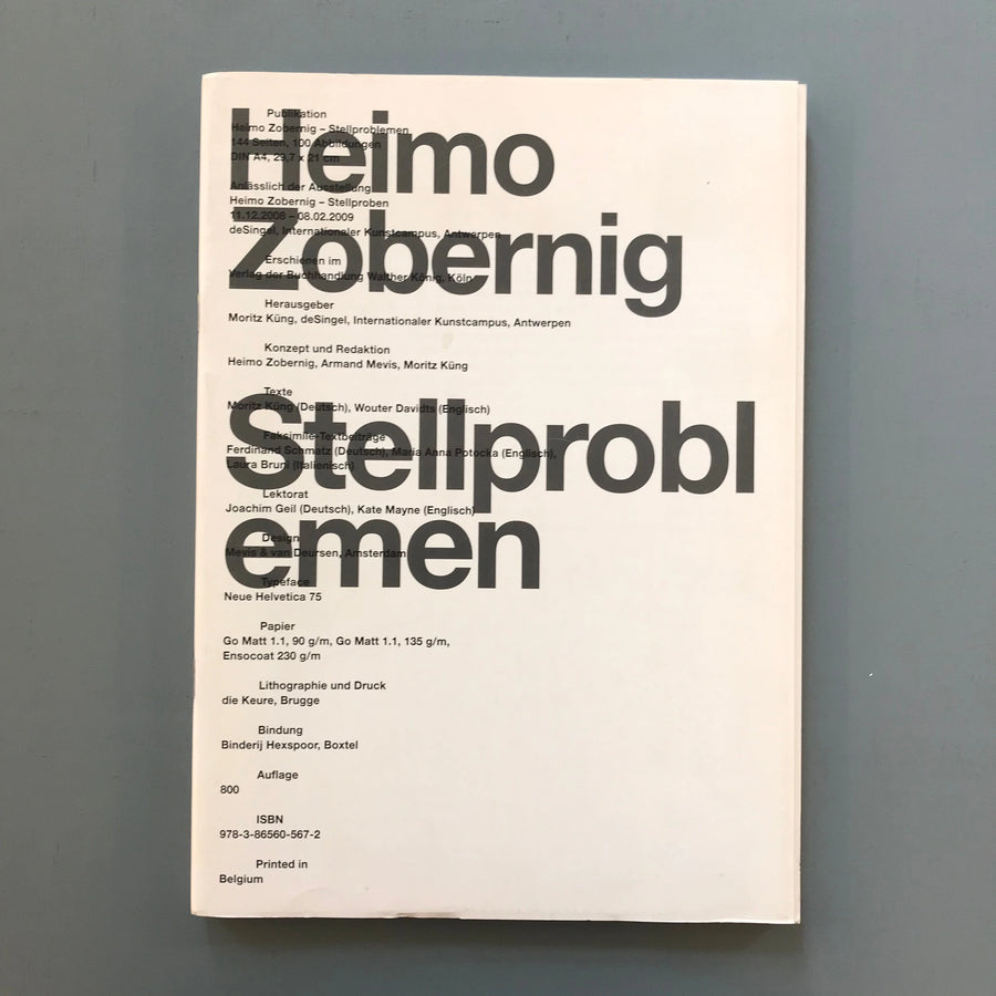 Heimo Zobernig - Stellproblemen - Walther König 2009 Saint-Martin Bookshop