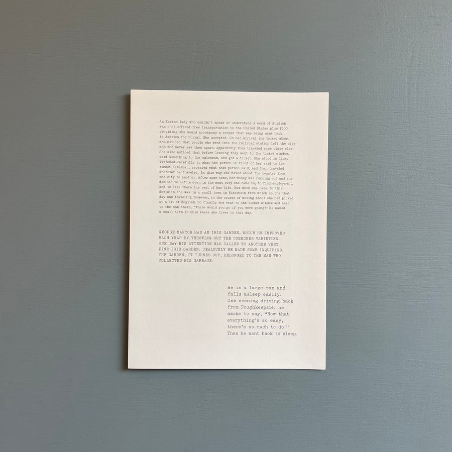 William Gedney/John Cage - Iris Garden - Little Brown Mushroom 2013 - Saint-Martin Bookshop