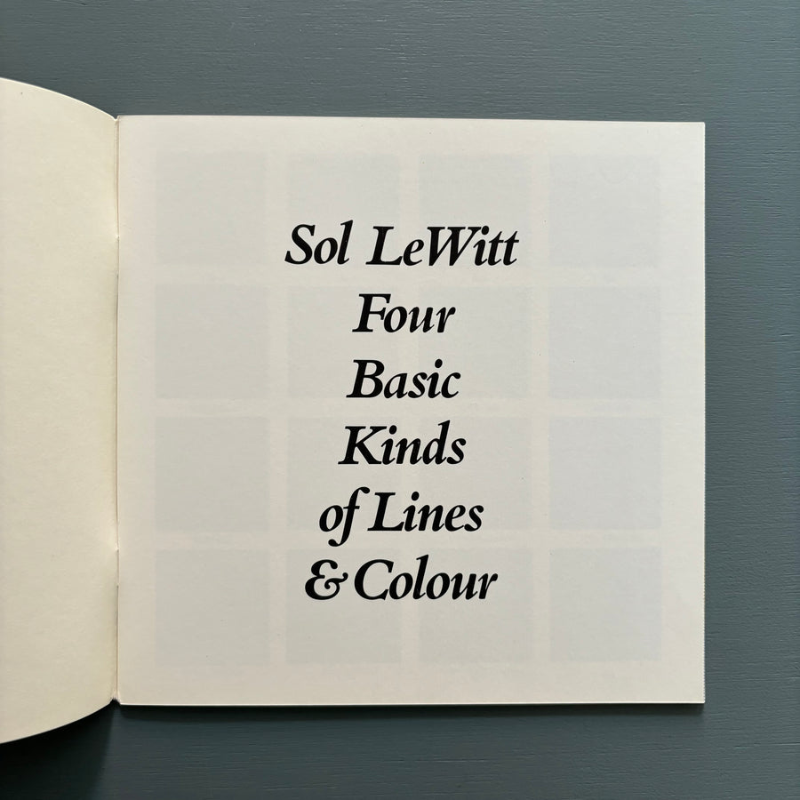 Sol LeWitt - Four Basic Kinds of Lines & Colour - Lisson Gallery 1977 - Saint-Martin Bookshop