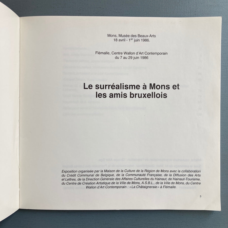 Le surréalisme à Mons et les amis Bruxellois (1935-1955) - Musée des Beaux-Arts de Mons 1986 - Saint-Martin Bookshop