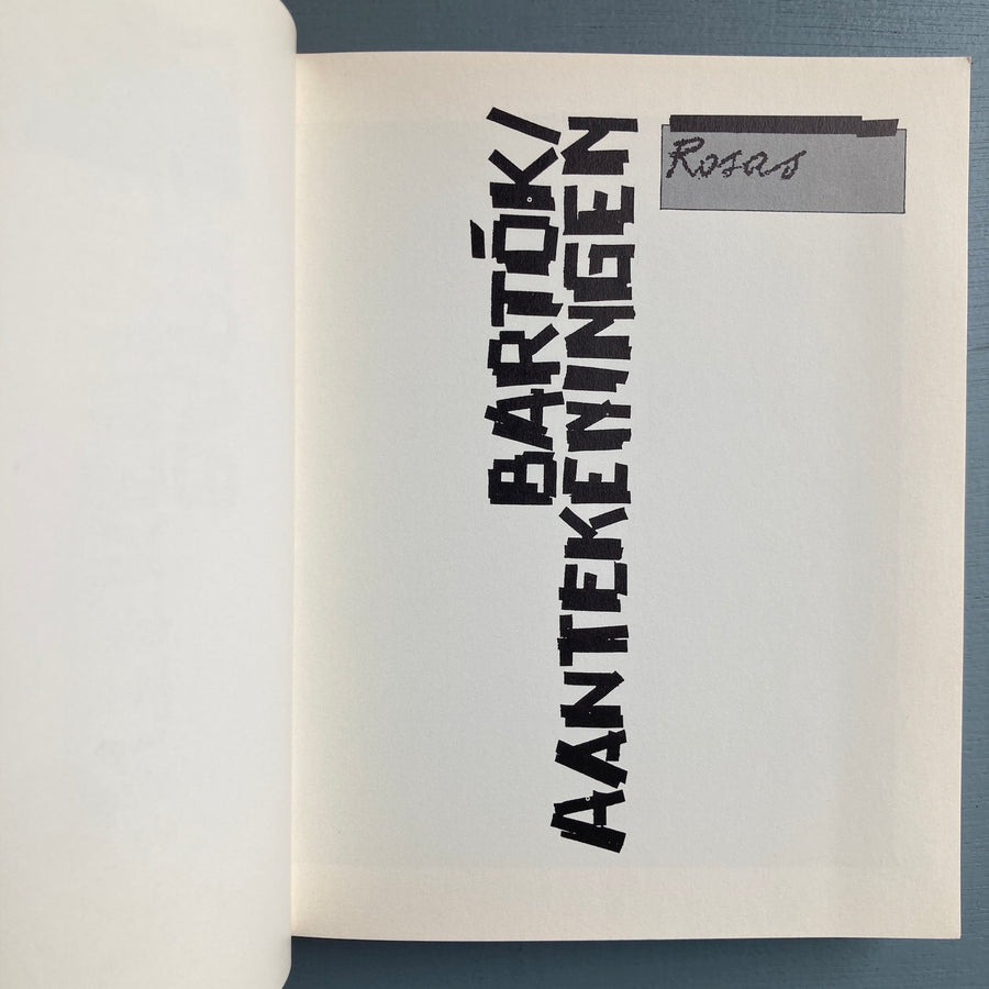 Anne Teresa De Keersmaeker - Bartók/Aantekeningen - Rosas 1987 - Saint-Martin Bookshop