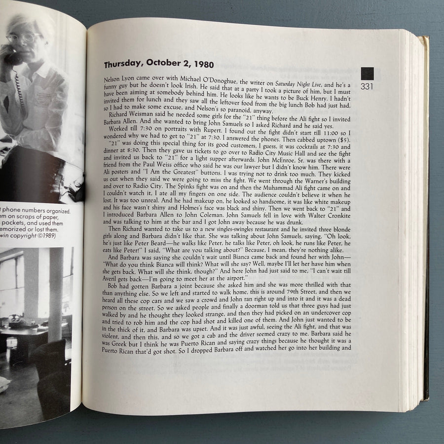 The Andy Warhol Diaries edited by Pat Hackett - Warner Book 1989 - Saint-Martin Bookshop