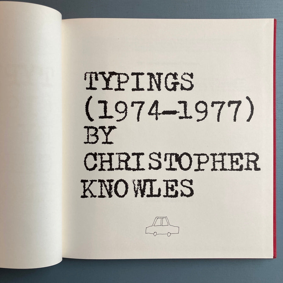 Christopher Knowles - Typings (1974-1977) hardcover - Vehicle Editions 1979 - Saint-Martin Bookshop