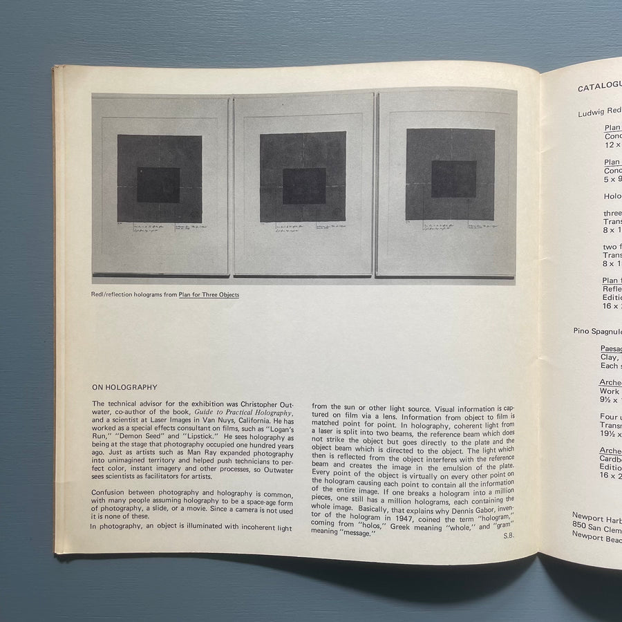 Ludwig Redl/Pino Spagnulo - Holograms/Installations - Newport Harbor Art Museum 1977 - Saint-Martin Bookshop