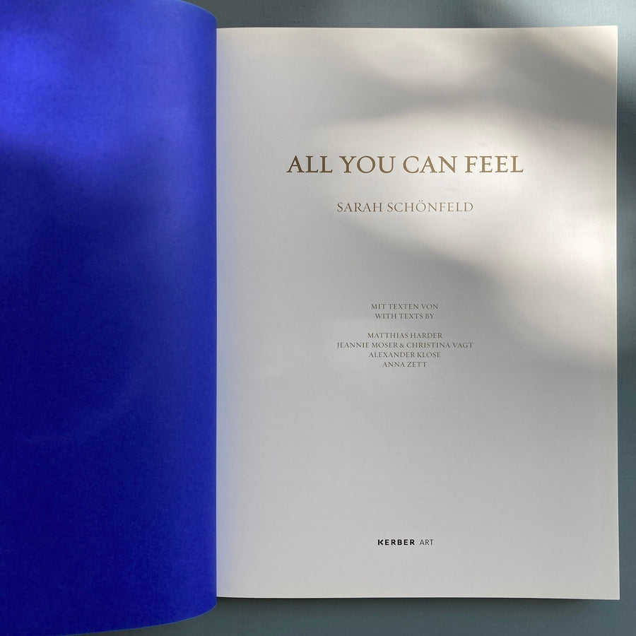 Sarah Schönfeld - All You Can Feel - Kerber 2013 - Saint-Martin Bookshop