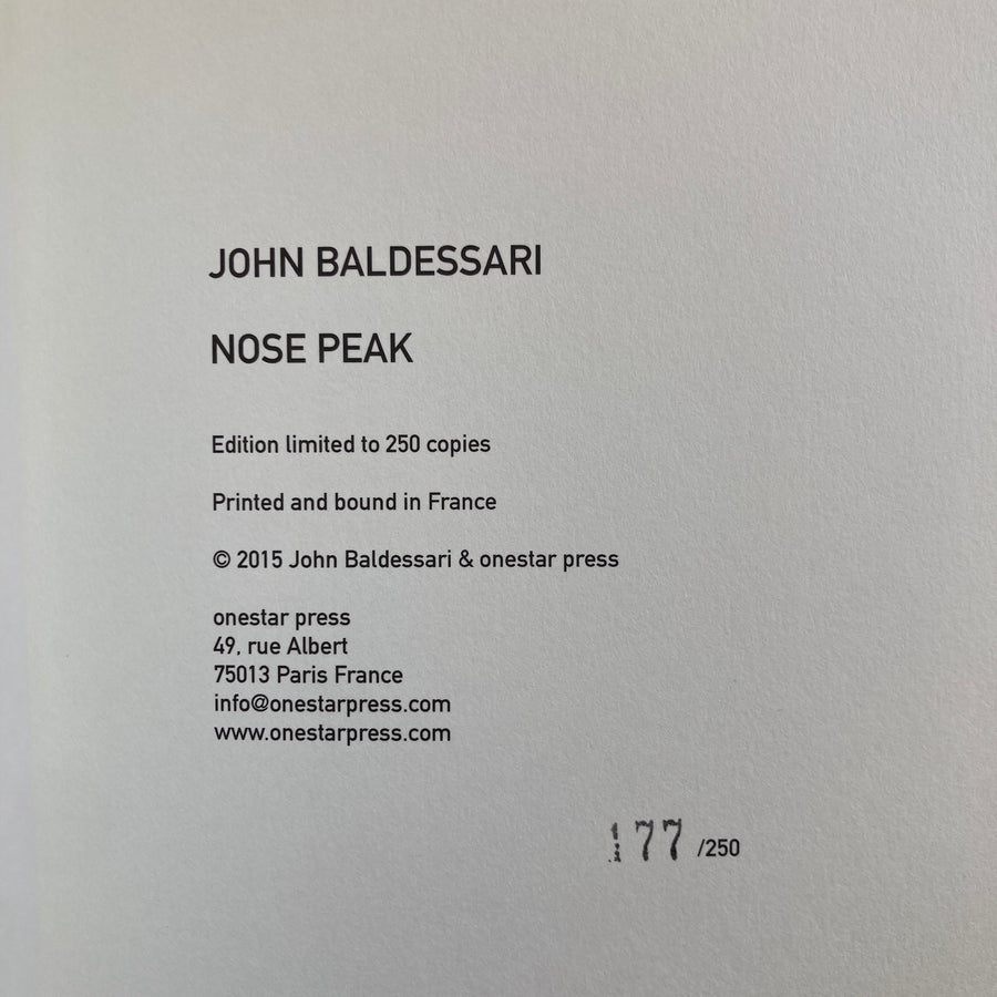 John Baldessari - Nose peak - Onestar Press 2015 - Saint-Martin Bookshop