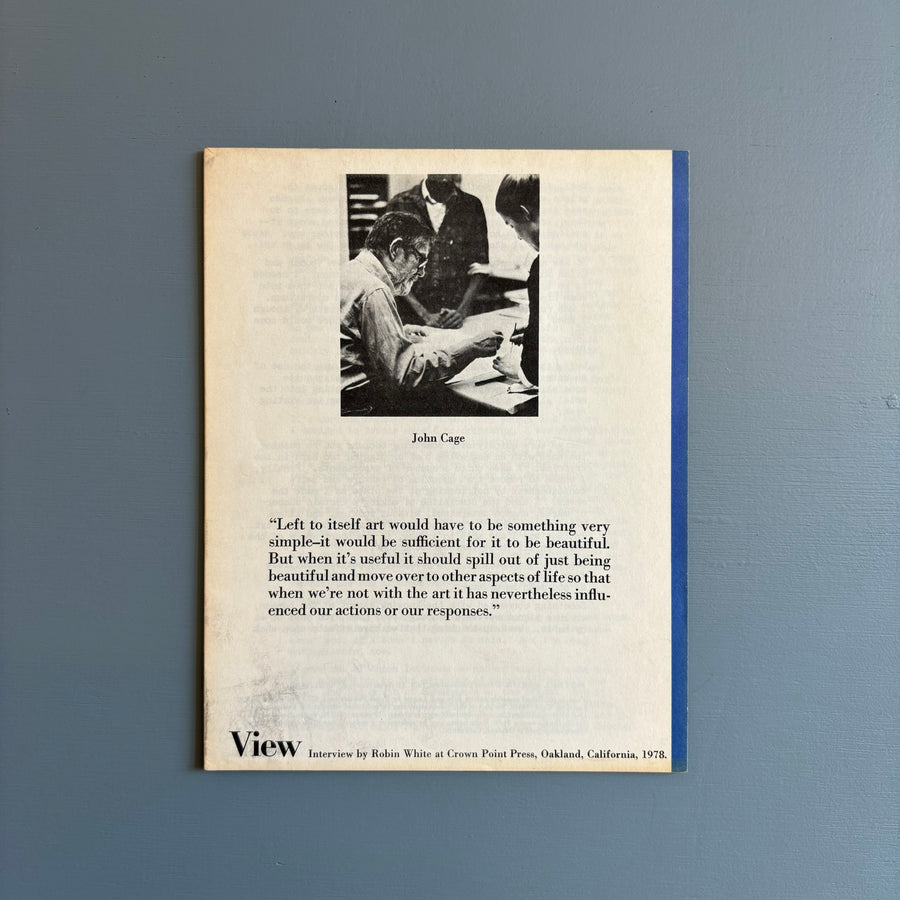 John Cage - View Vol. I No. 1 April, 1978 - Saint-Martin Bookshop