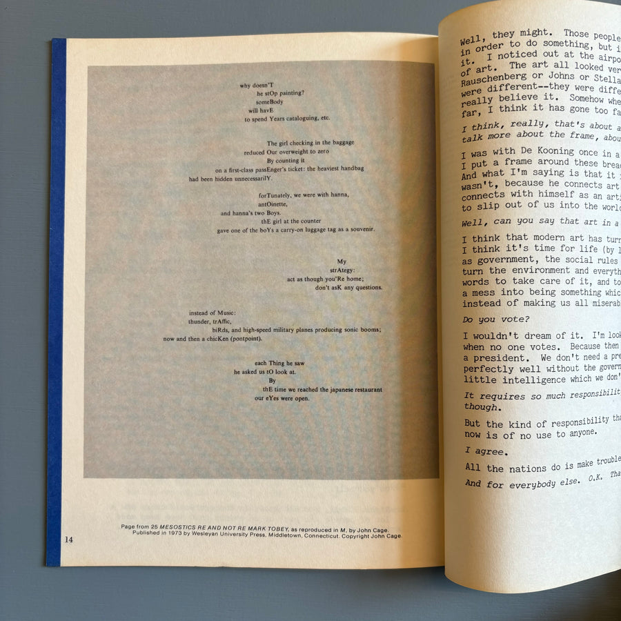 John Cage - View Vol. I No. 1 April, 1978 - Saint-Martin Bookshop