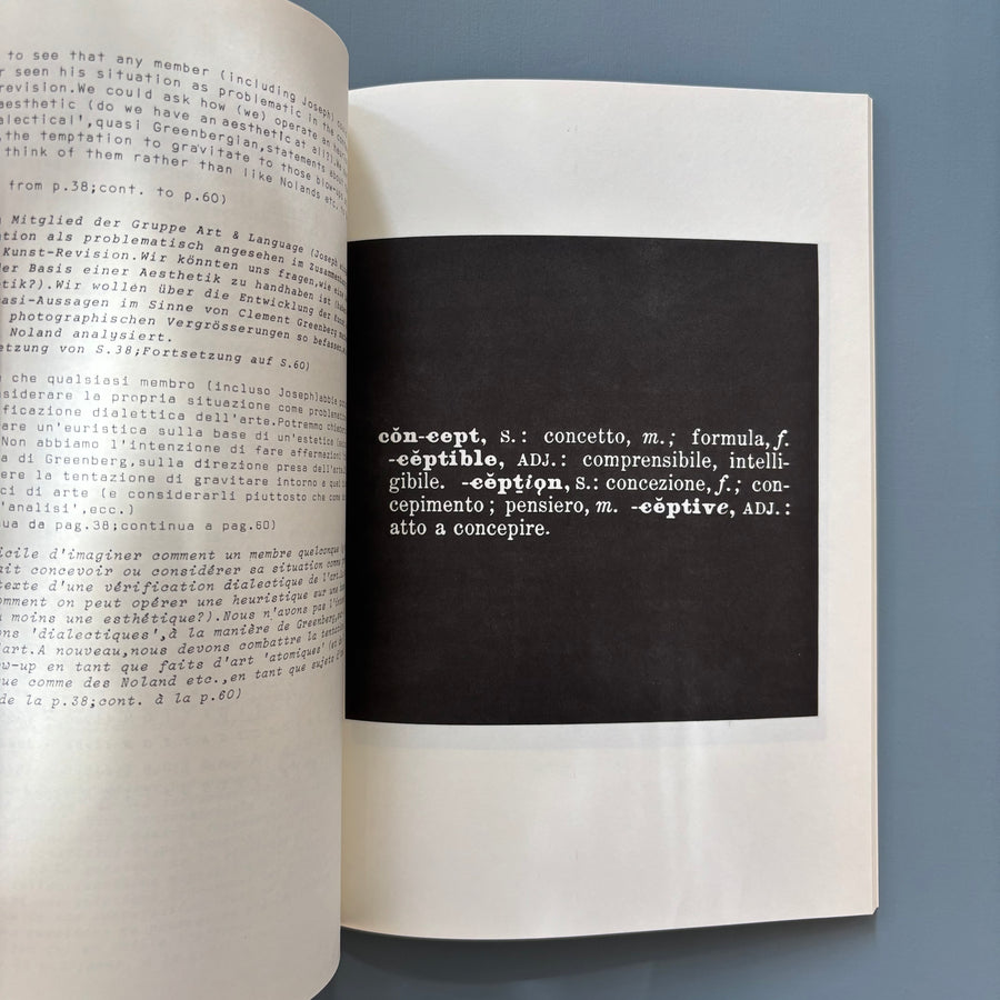 Jospeh Kosuth - Investigationen über Kunst & Problemkreise Seit 1965 - Kunstmuseum Luzern 1973 - Saint-Martin Bookshop